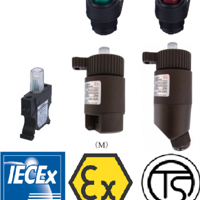 HL0102-M(MD)X防腐系列防爆信號燈(板後)(ⅡC、tD)TS防爆認證、IECEx國際認證、ATEX歐洲認證